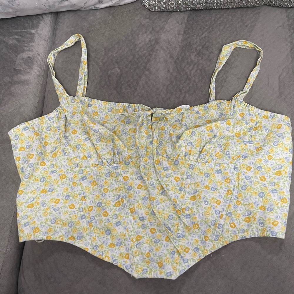 Cotton Candy LA Floral Bustier Top